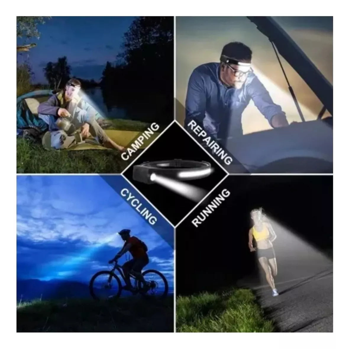 ⭐LINTERNA CINTILLO RECARGABLE CON SENSOR  🚴🏃🏃‍♀️🧗🏻⛺